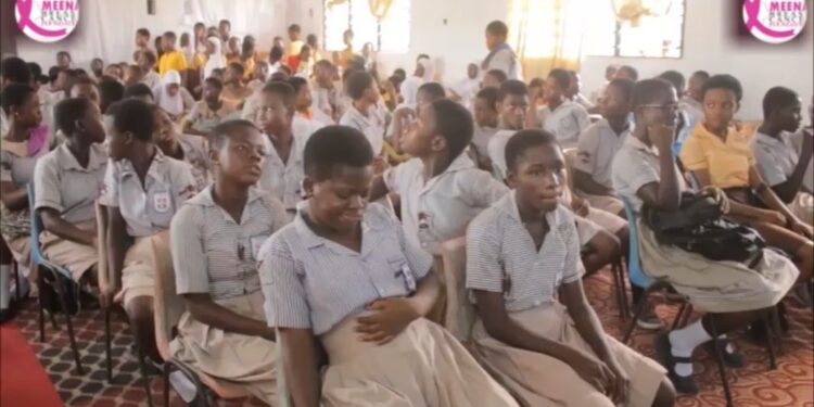 Some of the students of the breast screening listening to education on the disease